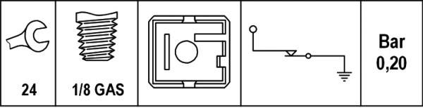 HELLA 6ZL 003 259-541 Öldruckschalter - 12V - Anschlussanzahl: 1 - Öffner - Farbe: schwarz