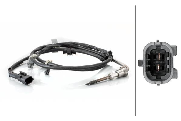 HELLA 6PT 014 494-611 Sensor, Abgastemperatur - 2-polig - geschraubt - Kabel: 1130mm