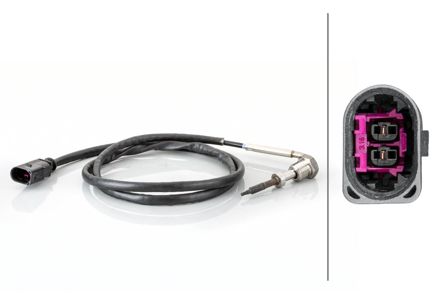 HELLA 6PT 014 494-671 Sensor, Abgastemperatur - 2-polig - geschraubt - Kabel: 920mm