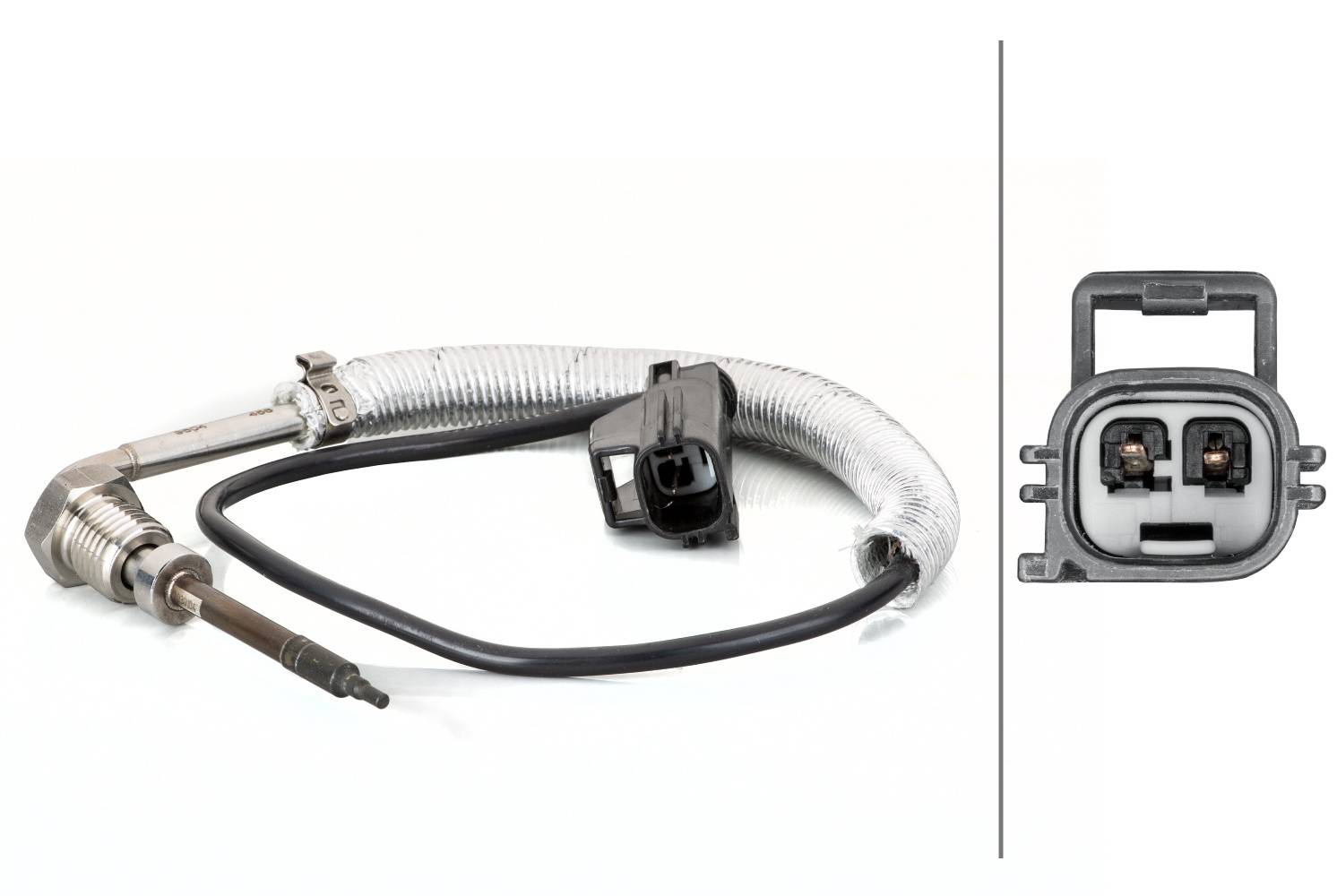 HELLA 6PT 014 495-111 Sensor, Abgastemperatur - 2-polig - geschraubt - Kabel: 430mm