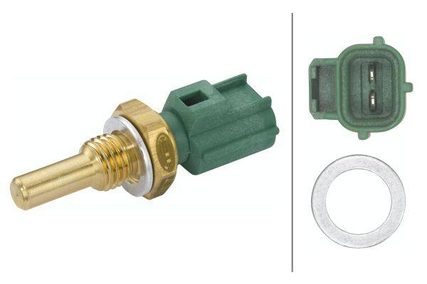 HELLA 6PT 009 107-481 Sensor, Kühlmitteltemperatur - 12V - geschraubt - mit Dichtung