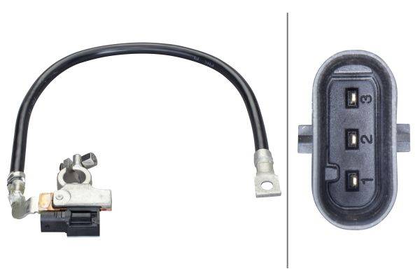 HELLA 6PK 010 562-941 Sensor, Batteriemanagement - 12V - geschraubt - Kabel: 450mm
