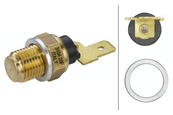 HELLA 6PT 009 107-691 Sensor, Öltemperatur - 12V - mit Dichtung