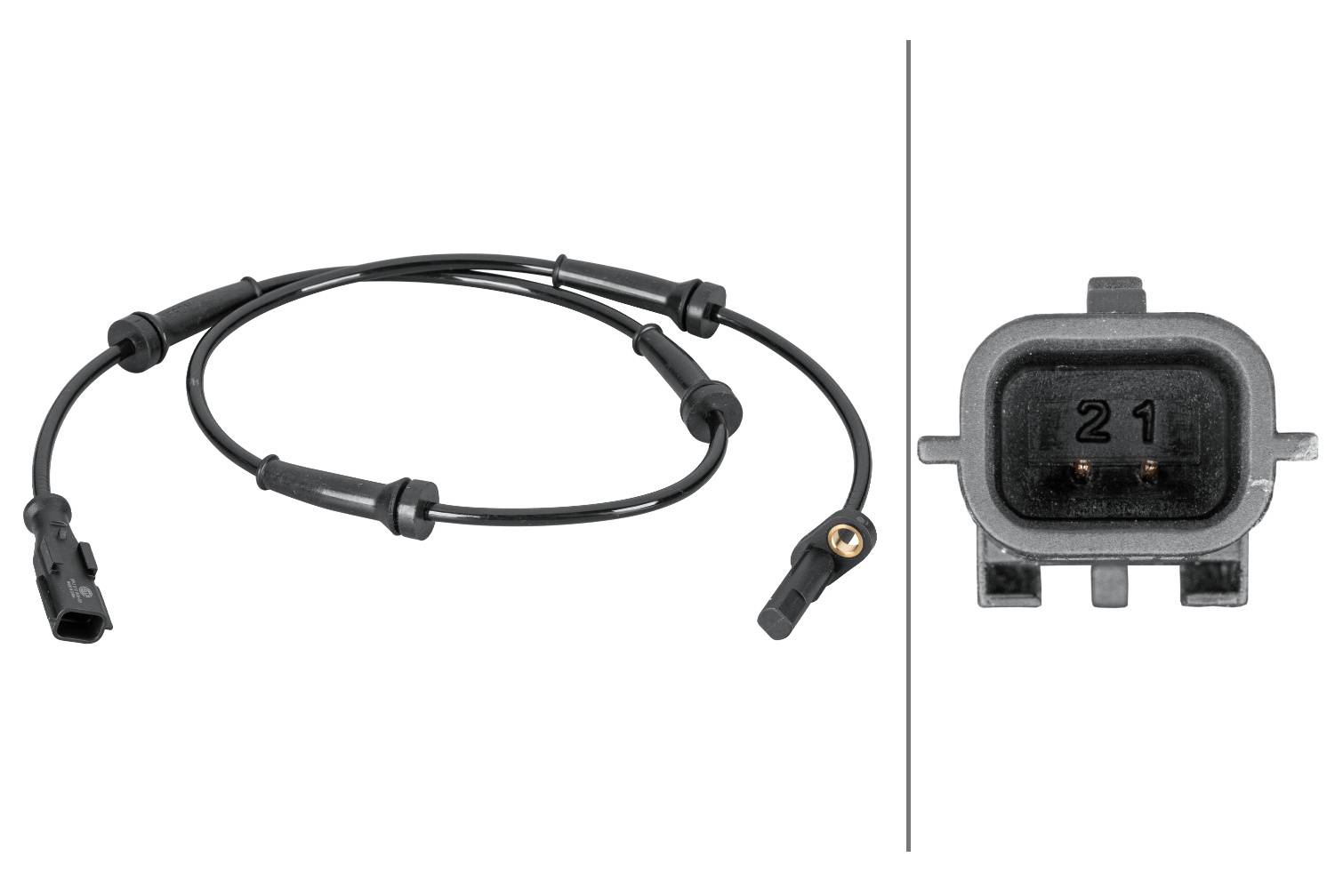 HELLA 6PU 012 806-631 Sensor, Raddrehzahl - 2-polig - Hinterachse beidseitig - Kabel: 840mm