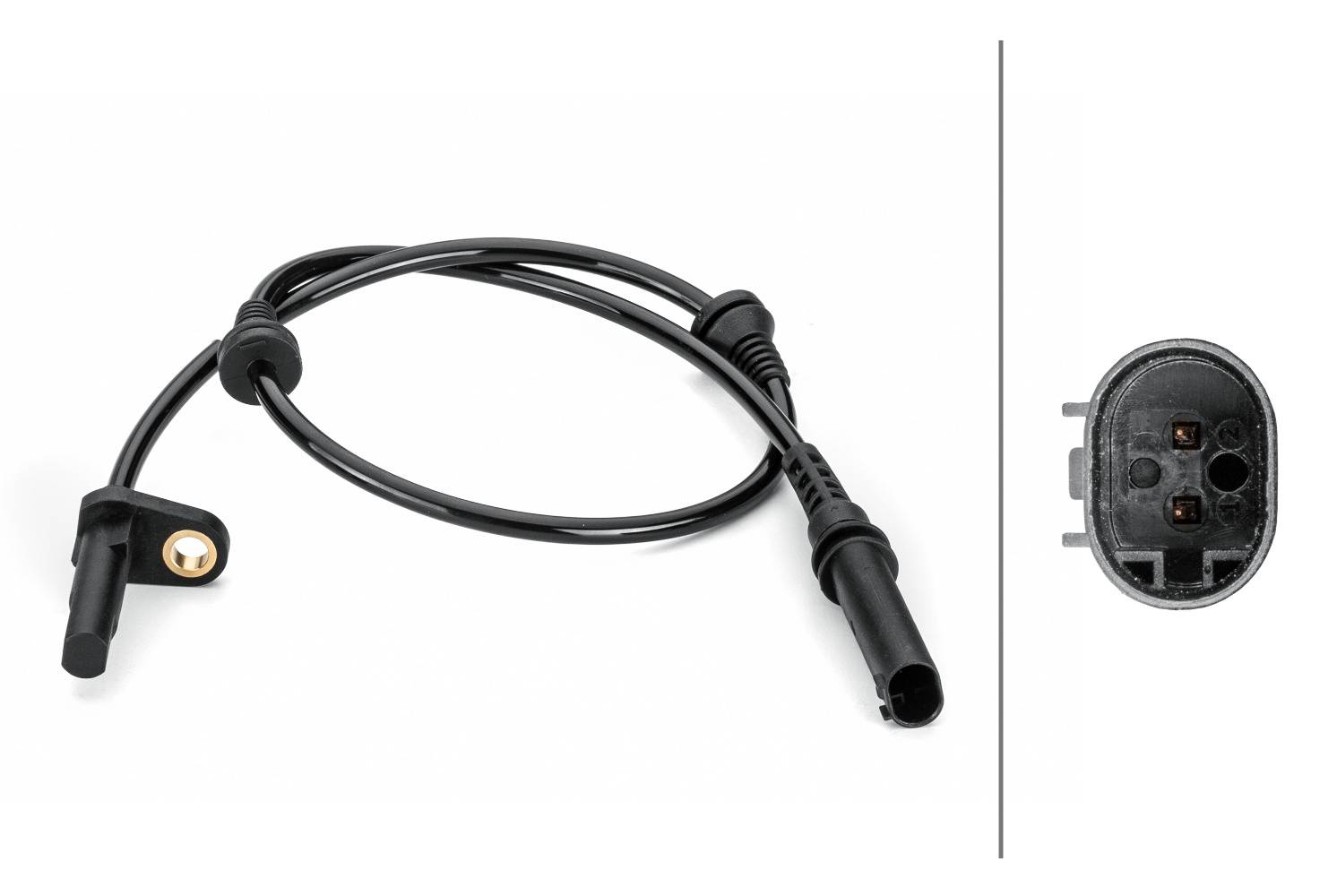HELLA 6PU 012 806-471 Sensor, Raddrehzahl - 2-polig - Vorderachse beidseitig - Gesamtlänge653mm