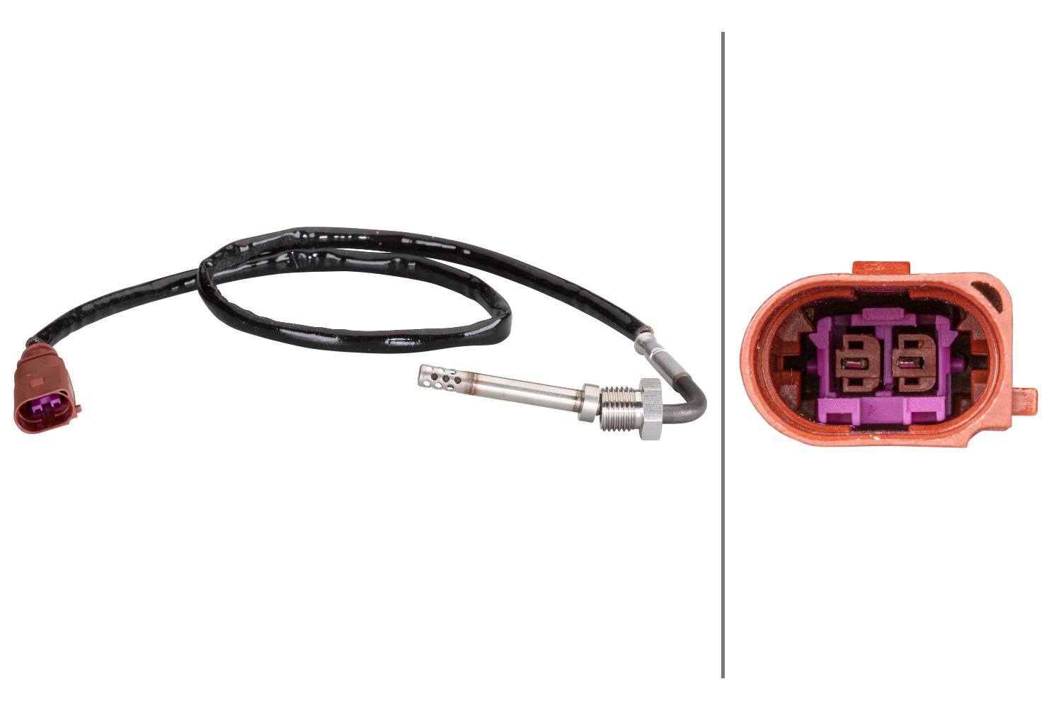 HELLA 6PT 010 376-191 Sensor, Abgastemperatur - 2-polig - geschraubt - Kabel: 580mm