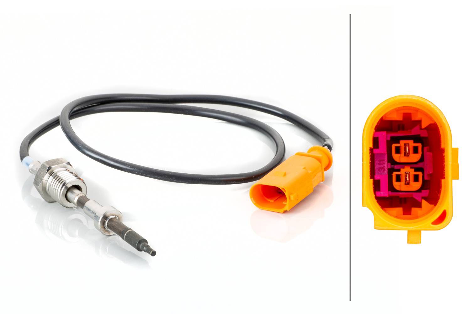 HELLA 6PT 014 494-561 Sensor, Abgastemperatur - 2-polig - geschraubt - Kabel: 580mm