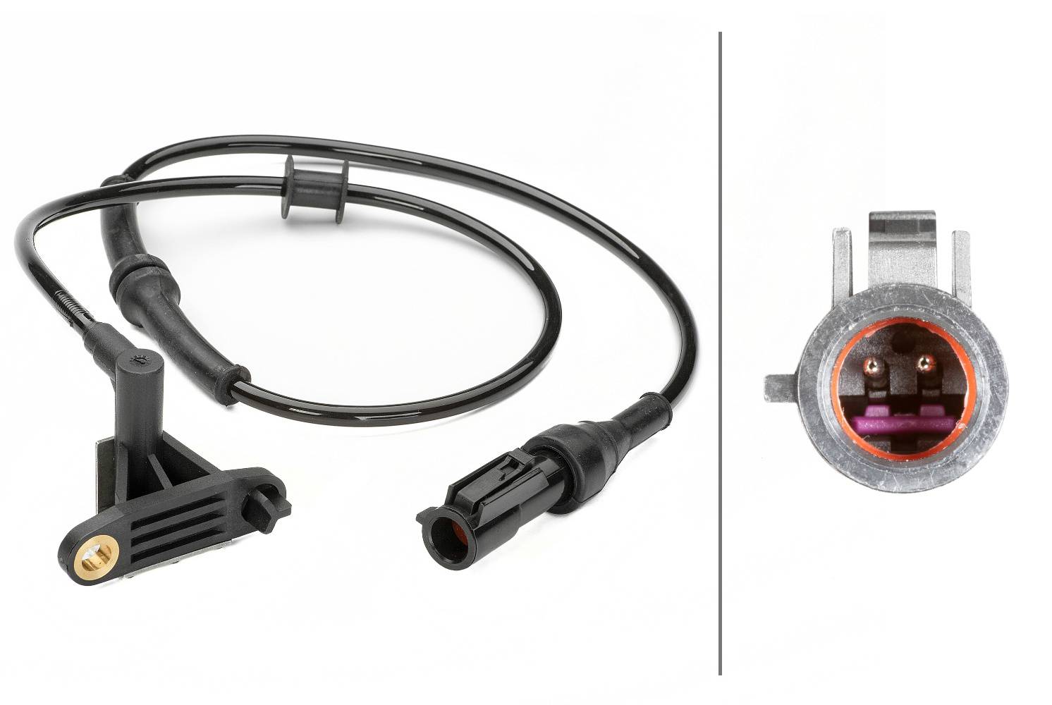 HELLA 6PU 230 040-561 Sensor, Raddrehzahl - 2-polig - hinten - Kabel: 770mm - mit Halter