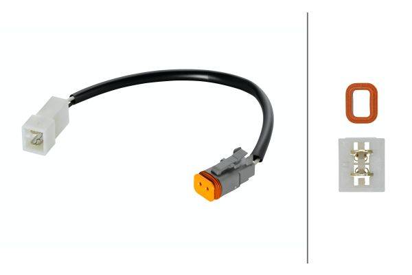 HELLA 8KB 990 299-361 Leitungsadapter, Elektrosatz - 2-polig - Stecker: DEUTSCH Stecker - Kabel: 200