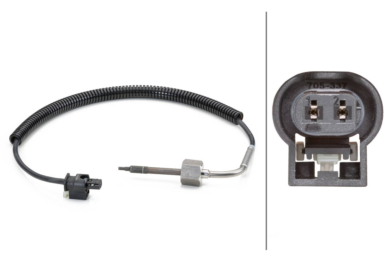 HELLA 6PT 014 494-131 Sensor, Abgastemperatur - 2-polig - geschraubt - Kabel: 410mm