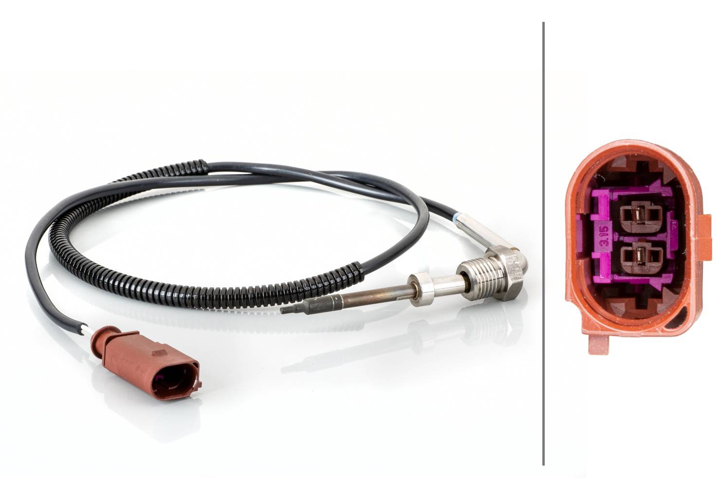 HELLA 6PT 014 494-631 Sensor, Abgastemperatur - 2-polig - geschraubt - Kabel: 760mm
