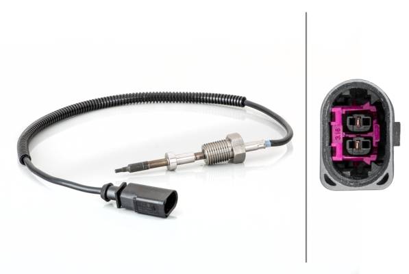 HELLA 6PT 014 494-711 Sensor, Abgastemperatur - 2-polig - geschraubt - Kabel: 460mm