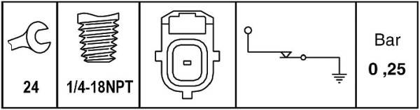 HELLA 6ZL 009 600-081 Öldruckschalter - 12V - Anschlussanzahl: 1 - Öffner - Farbe: grün