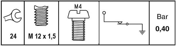 HELLA 6ZL 009 600-021 Öldruckschalter - 12V - Anschlussanzahl: 1 - Öffner - Farbe: milchweiß