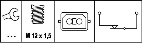 HELLA 6DD 008 622-161 Bremslichtschalter - 12V - Anschlussanzahl: 2 - Rundstecker - geschraubt - Öff