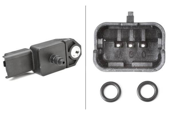 HELLA 6PP 009 400-521 Sensor, Ladedruck - 5V - mit Dichtung