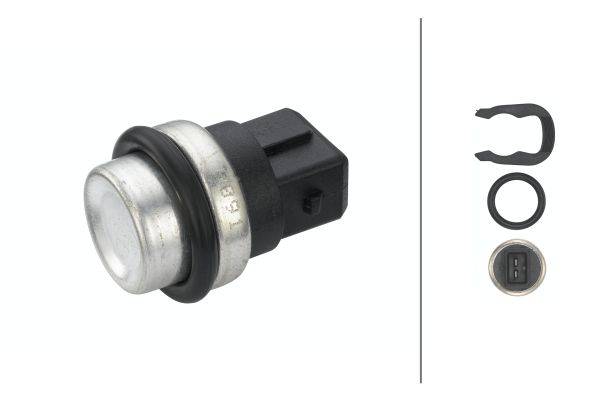 HELLA 6PT 009 107-241 Sensor, Kühlmitteltemperatur - 12V - gesteckt - mit Dichtung - mit Sicherungsr