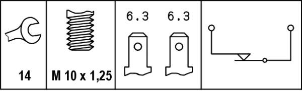 HELLA 6DF 007 364-001 Bremslichtschalter - 12V - Anschlussanzahl: 2 - Öffner - elektrisch