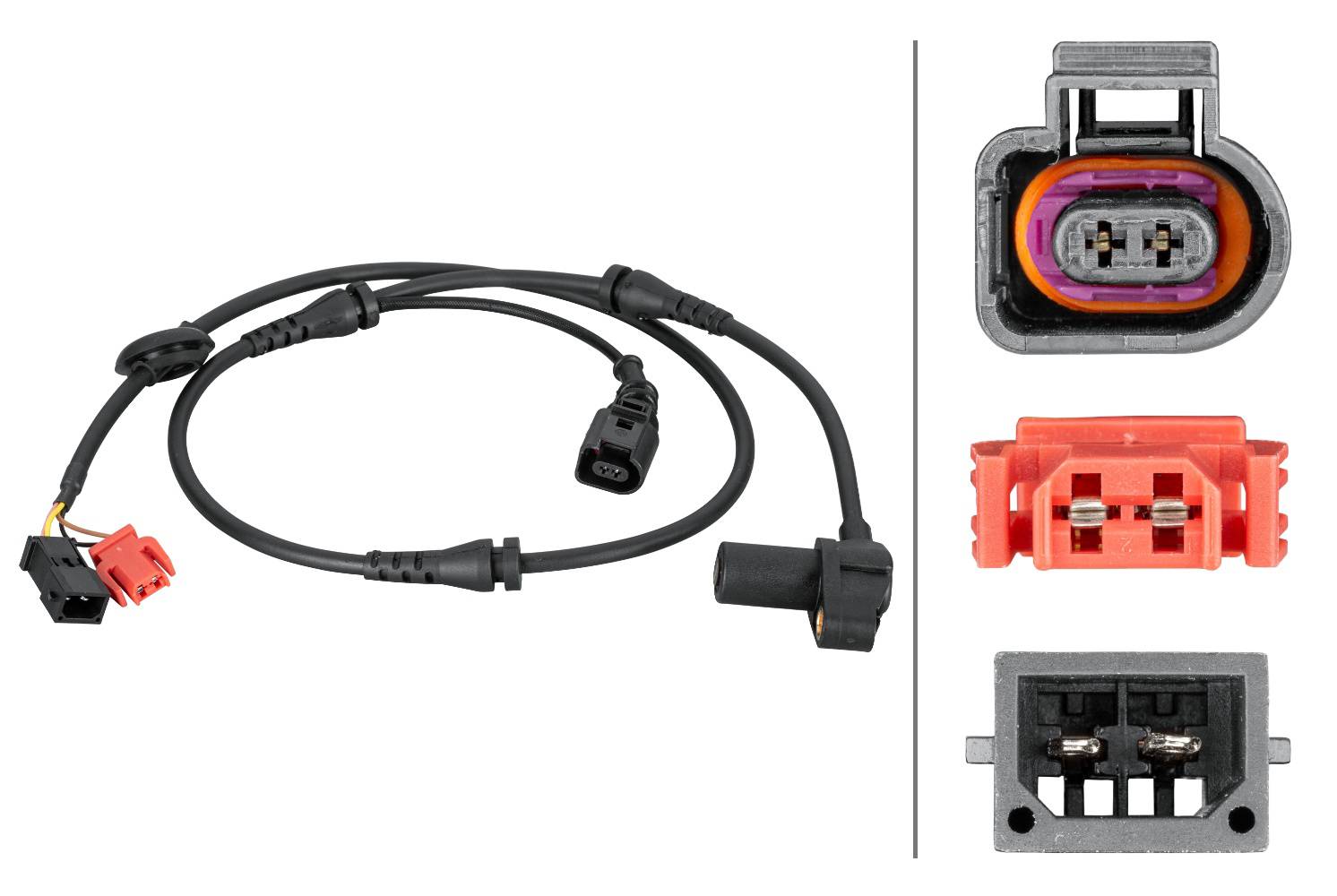 HELLA 6PU 012 806-841 Sensor, Raddrehzahl - 2-polig - Vorderachse beidseitig - Kabel: 970mm