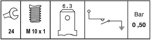 HELLA 6ZL 009 600-071 Öldruckschalter - 12V - Anschlussanzahl: 1 - Schließer