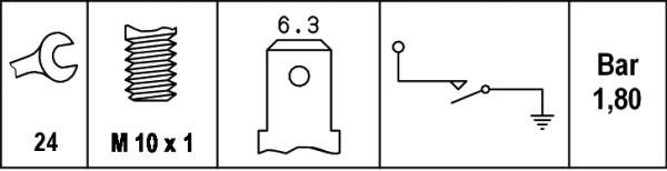 HELLA 6ZL 003 259-441 Öldruckschalter - 12V - Anschlussanzahl: 1 - Schließer