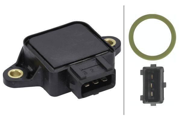 HELLA 6PX 008 476-331 Sensor, Drosselklappenstellung - 12V - 3-polig - Steckergehäuseform: rechtecki