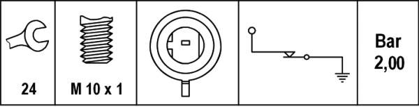 HELLA 6ZL 003 259-211 Öldruckschalter - 12V - Anschlussanzahl: 1 - Öffner