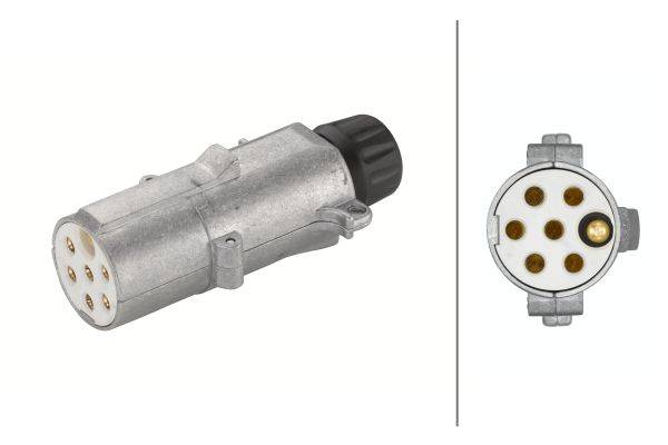 HELLA 8JA 003 832-001 Stecker - 7-polig - Stecker: Schraubkontakt - Metall - DIN/ISO: 3731