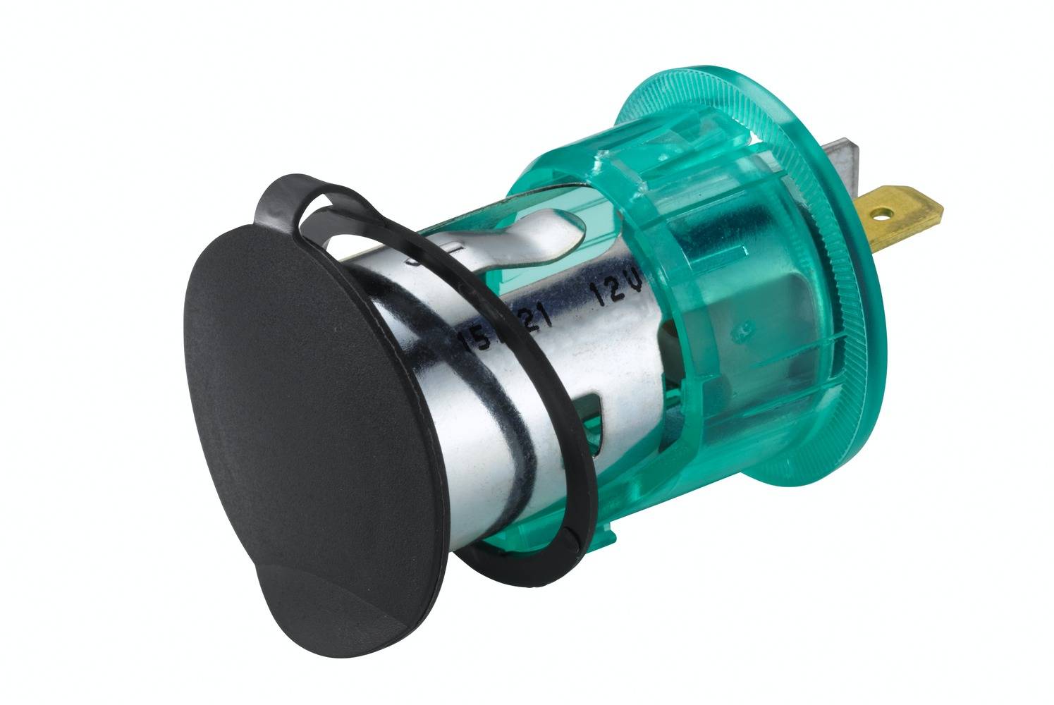 HELLA 8JB 008 023-001 Steckdose - 24V - Einbau - Stecker: Flachstecker - grün