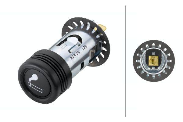 HELLA 8EZ 008 022-001 Zigarettenanzünder - 12V - Einbau - Stecker: Flachstecker