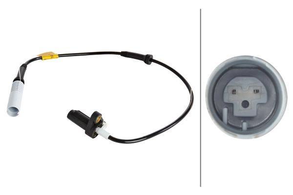 HELLA 6PU 009 106-041 Sensor, Raddrehzahl - 12V - Vorderachse beidseitig - Kabel: 640mm