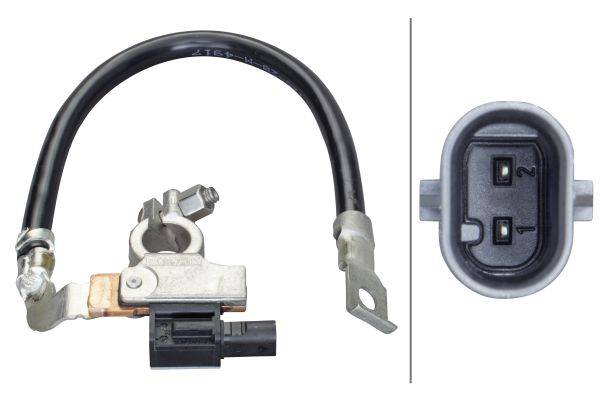 HELLA 6PK 010 561-901 Sensor, Batteriemanagement - 12V - geschraubt - Kabel: 300mm
