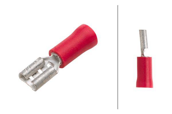 HELLA 8KW 705 392-812 Leitungsverbinder - rot - von: 0.5mm² - bis: 1.0mm² - Flachsteckhülse - 4,8 x