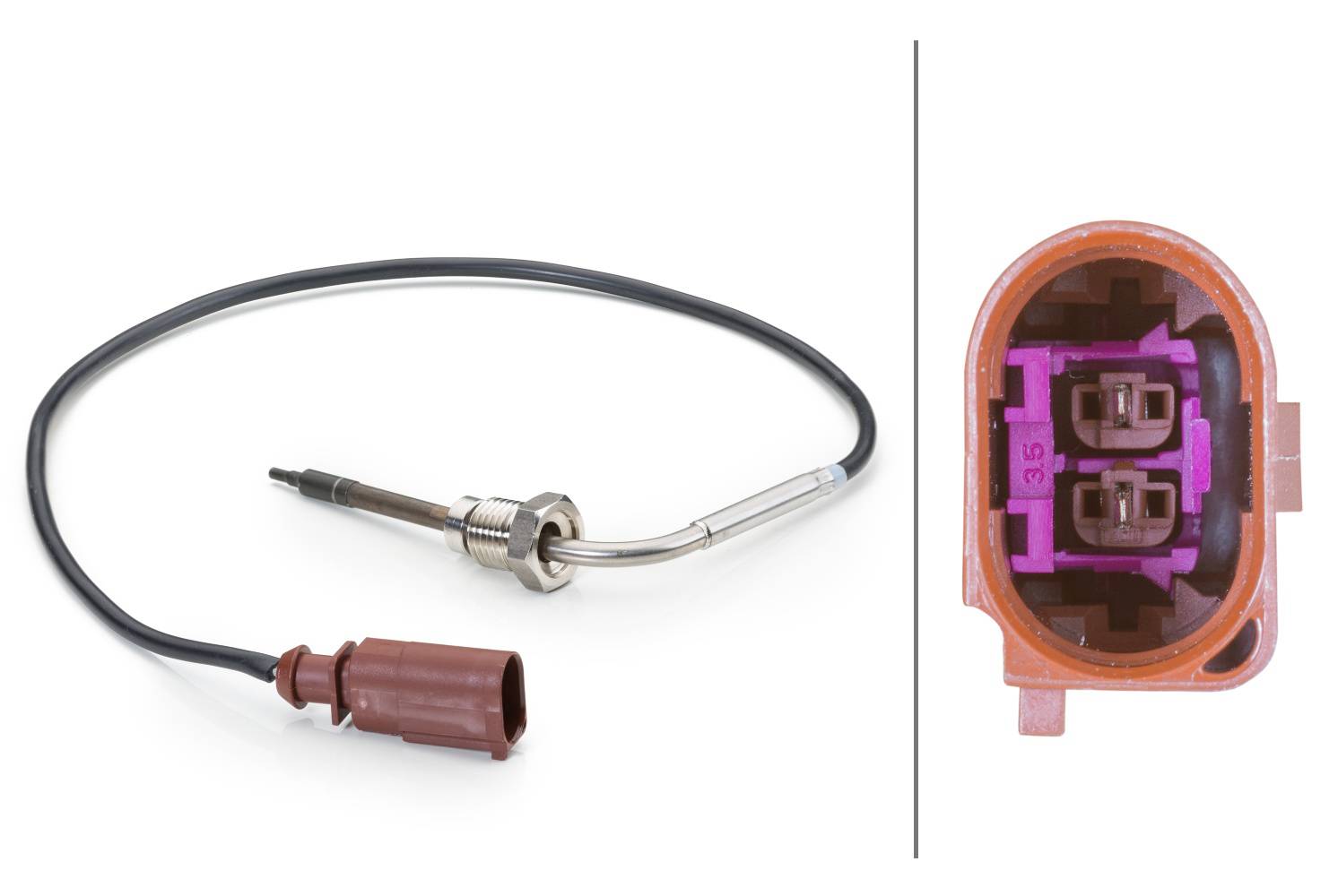 HELLA 6PT 014 494-231 Sensor, Abgastemperatur - 2-polig - geschraubt - Kabel: 450mm