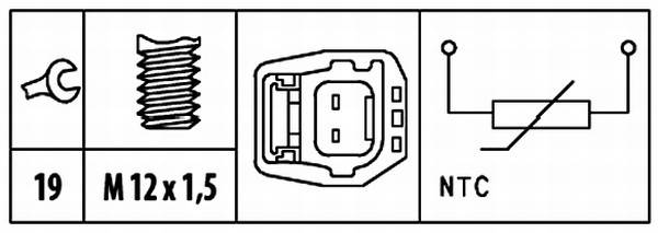 HELLA 6PT 009 309-461 Sensor, Öltemperatur - 12V - geschraubt - mit Kabel