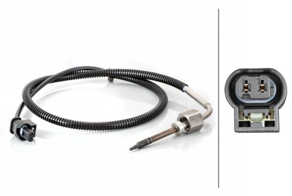 HELLA 6PT 014 494-741 Sensor, Abgastemperatur - 2-polig - geschraubt - Kabel: 660mm