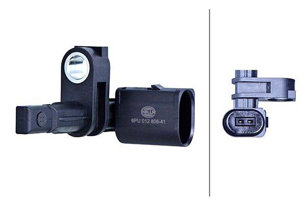 HELLA 6PU 012 806-411 Sensor, Raddrehzahl - 2-polig - vorne und hinten - Gesamtlänge57mm - Steckerge