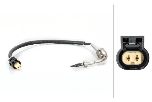 HELLA 6PT 014 495-021 Sensor, Abgastemperatur - 2-polig - geschraubt - Kabel: 540mm