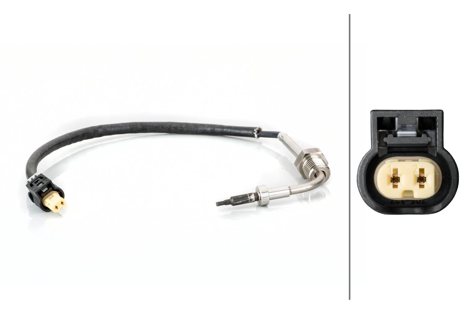 HELLA 6PT 014 495-021 Sensor, Abgastemperatur - 2-polig - geschraubt - Kabel: 540mm