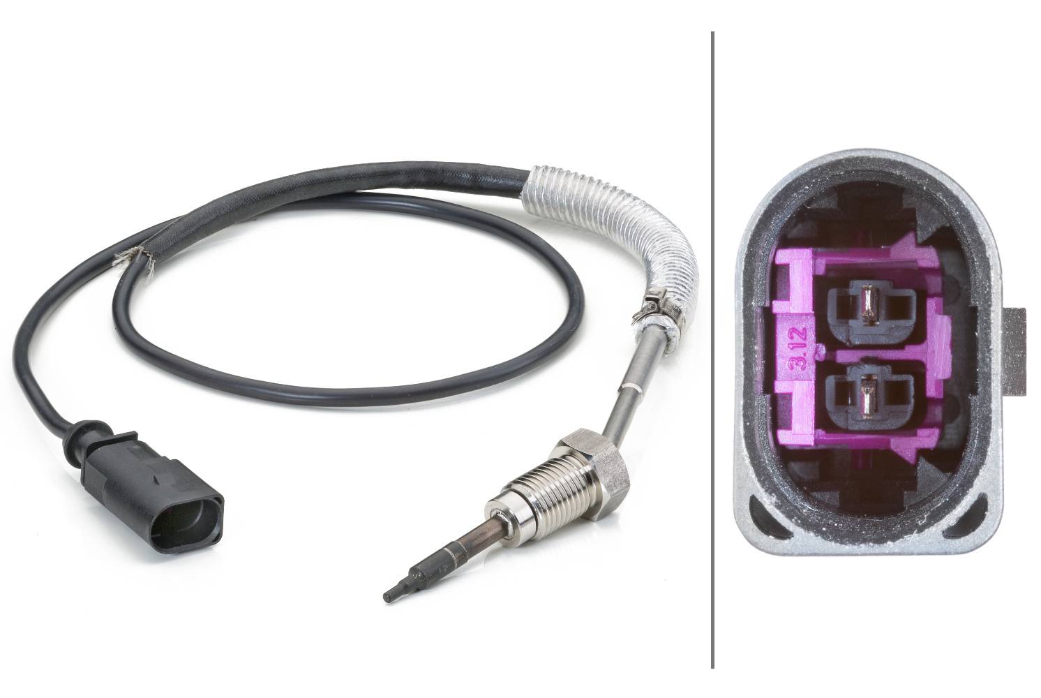 HELLA 6PT 014 494-261 Sensor, Abgastemperatur - 2-polig - geschraubt - Kabel: 660mm
