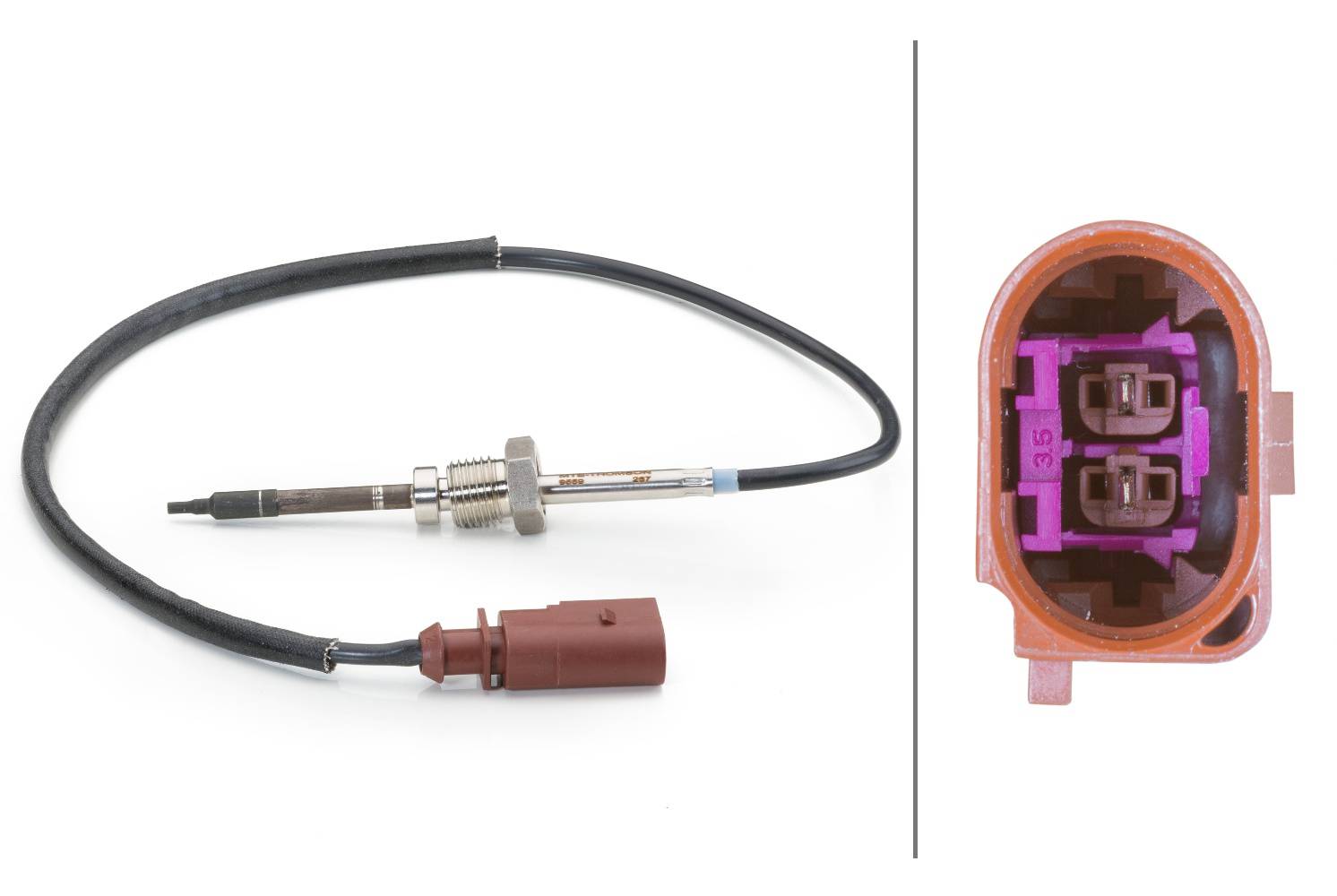 HELLA 6PT 014 494-111 Sensor, Abgastemperatur - 2-polig - geschraubt - Kabel: 242mm