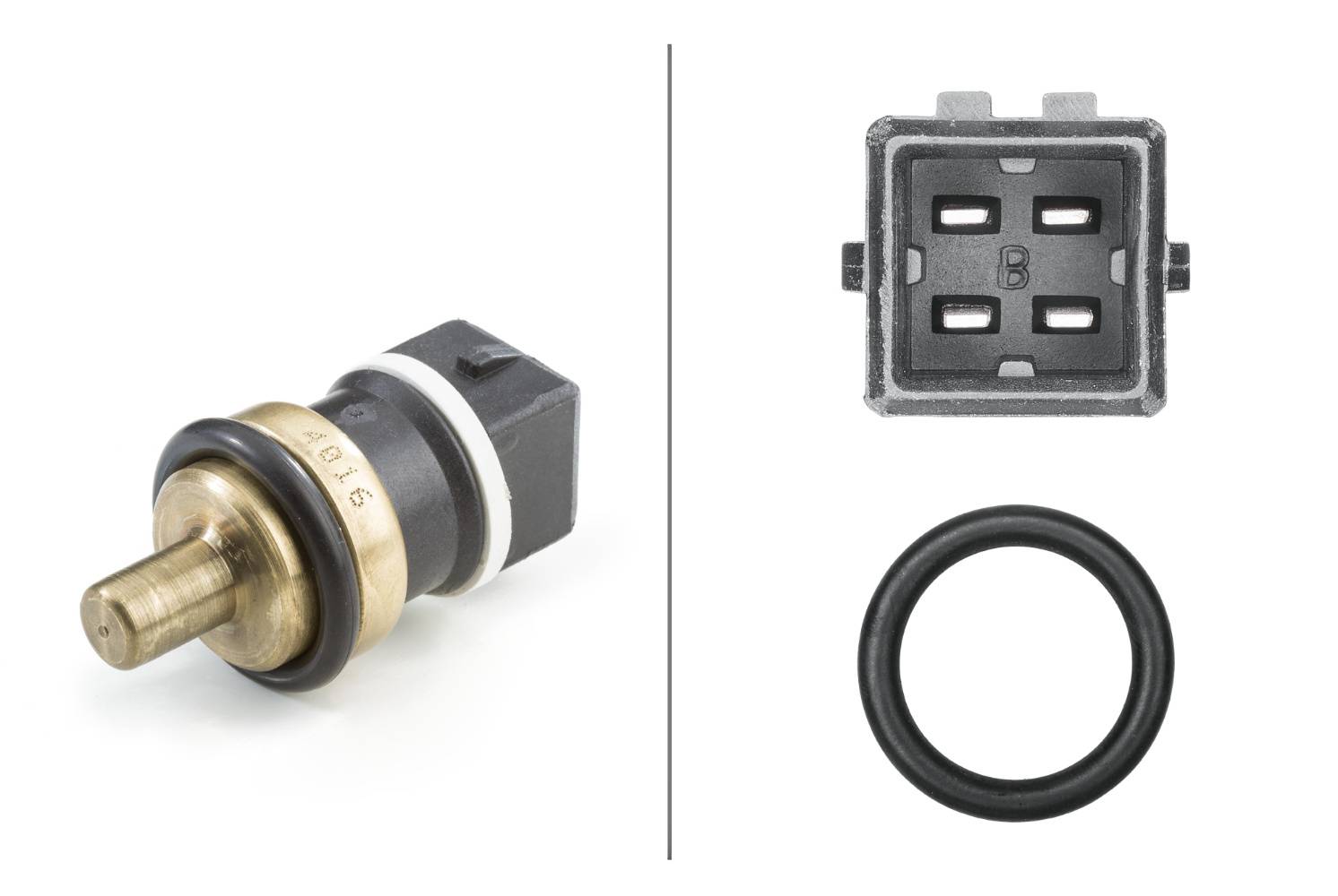 HELLA 6PT 358 058-201 Sensor, Kühlmitteltemperatur - 4-polig - mit Dichtung