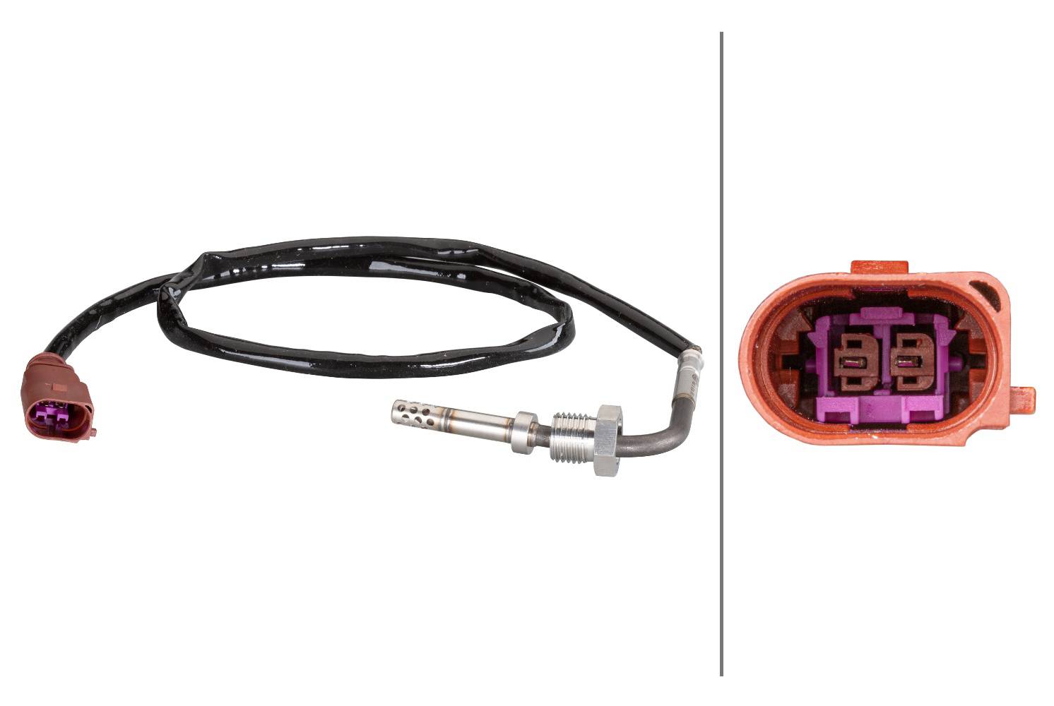 HELLA 6PT 010 376-111 Sensor, Abgastemperatur - 2-polig - geschraubt - Kabel: 595mm