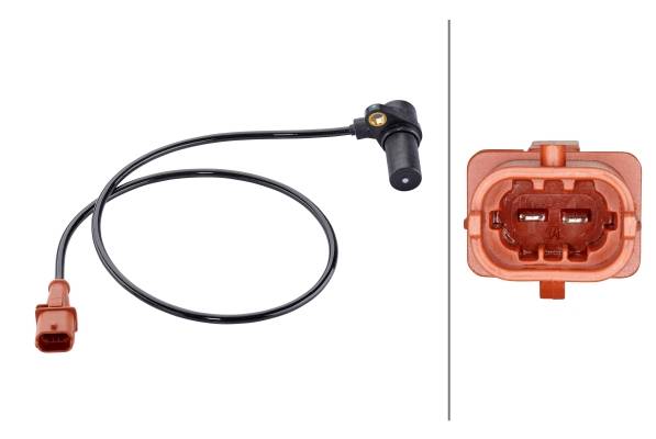 HELLA 6PU 009 146-631 Impulsgeber, Kurbelwelle - 12V - 2-polig - Kabel: 710mm