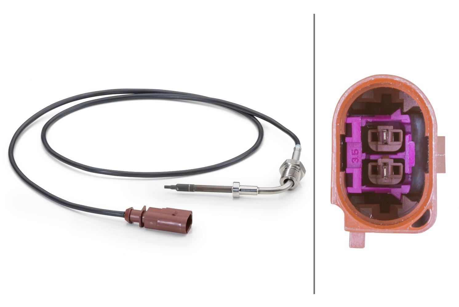 HELLA 6PT 014 494-271 Sensor, Abgastemperatur - 2-polig - geschraubt - Kabel: 1000mm