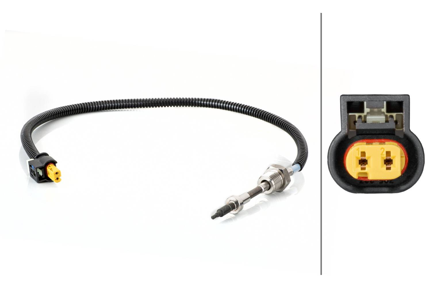 HELLA 6PT 014 494-581 Sensor, Abgastemperatur - 2-polig - geschraubt - Kabel: 410mm