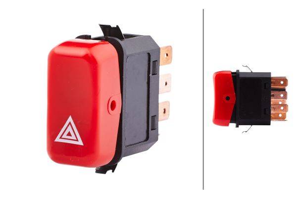 HELLA 6HH 004 175-021 Warnblinkschalter - 24V - Anschlussanzahl: 8 - mit Glühlampe