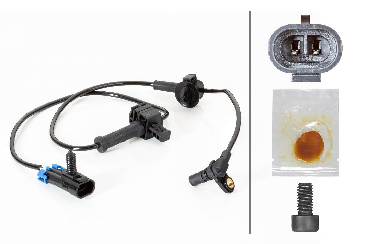HELLA 6PU 230 040-411 Sensor, Raddrehzahl - 2-polig - Hinterachse beidseitig - Kabel: 833mm - mit Ha