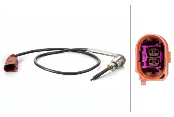 HELLA 6PT 014 494-691 Sensor, Abgastemperatur - 2-polig - geschraubt - Kabel: 460mm