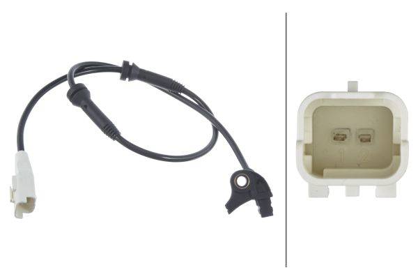 HELLA 6PU 009 106-371 Sensor, Raddrehzahl - 12V - Vorderachse beidseitig - Kabel: 620mm